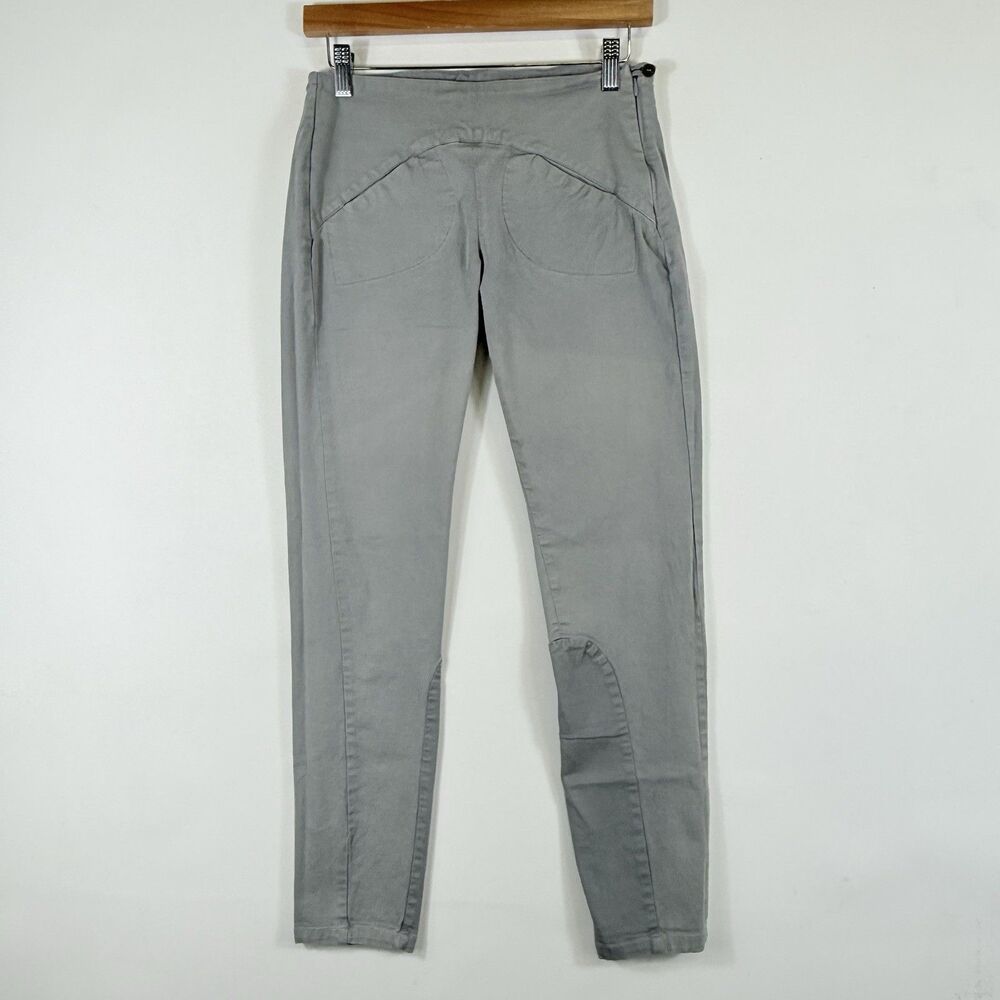 Anokhi Skinny Pants Womens Small Grey Breeches Equestrian Preppy Riding Stretch